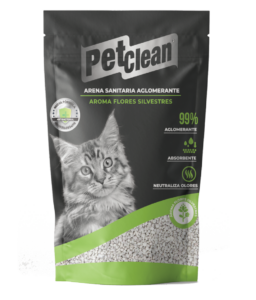 arena sanitaria aglomerante aroma flores silvestres marca petclean
